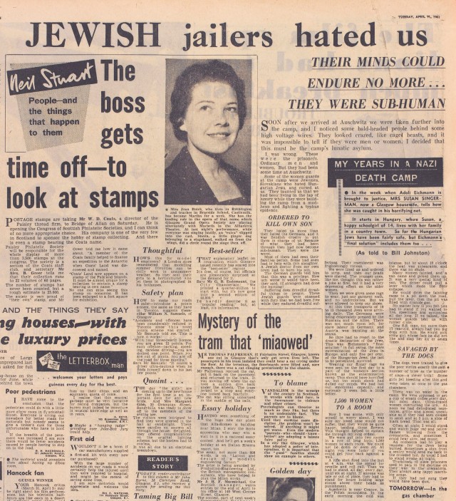 Newspaper article 11th April 1961