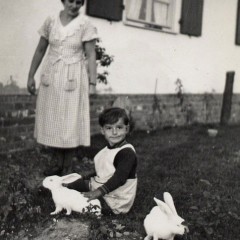 Playing with my pet rabbits