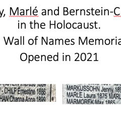 Names of Gretl's family who perished in the Holocaust