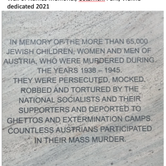 Dedication to Jews who were murdered by the Nazis in the Holocaust