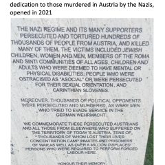 Dedication to all those who were murdered in Austria by the Nazis