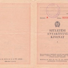 Judith Rosenberg's birth certificate
