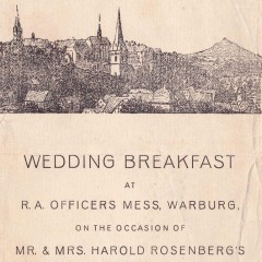 Cover of Judith Rosenberg's wedding breakfast invitation