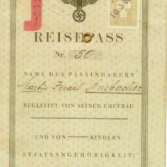 Martin Israel Ansbacher&#039;s Passport issued 8th March 1939