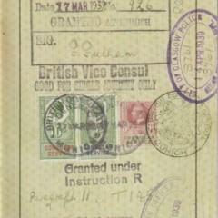 Martin Ansbacher German Visa to travel to the UK March 1939
