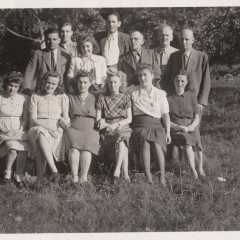Brigitte in her 20s, group photo